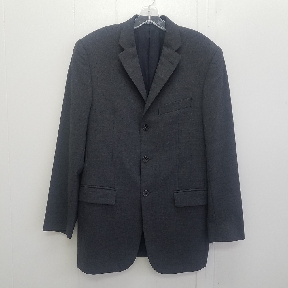 Barneys New York Three Button Wool Blend Blazer